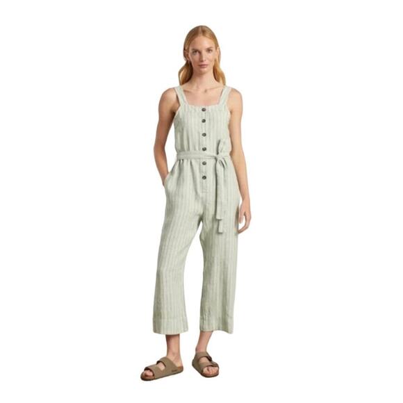 Everlane Pants - Everlane Picnic Sea foam Green Linen Jumpsuit